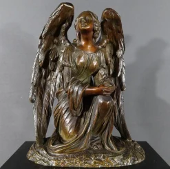 Pamono Napoleon III Marble and Bronze Clock><noscript><img width=