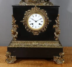 Pamono Napoleon III Marble and Bronze Clock><noscript><img width=