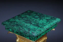 Pamono Napoleon III Marble Column with Malachite Bronze><noscript><img width=