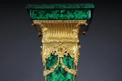 Pamono Napoleon III Marble Column with Malachite Bronze><noscript><img width=