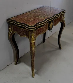 Discount Pamono Napoleon III Marquetry Boulle Game Table, 19th Century