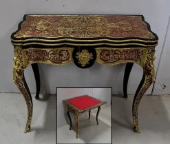 Discount Pamono Napoleon III Marquetry Boulle Game Table, 19th Century