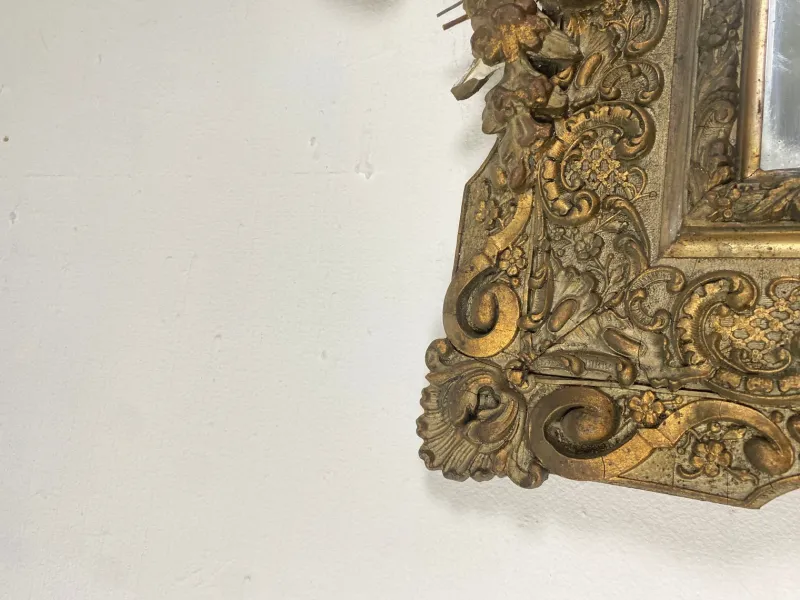 Pamono Napoleon III Mirror in Wood and Stucco Gilded with Gold Leaf, 1800s> Mirrors