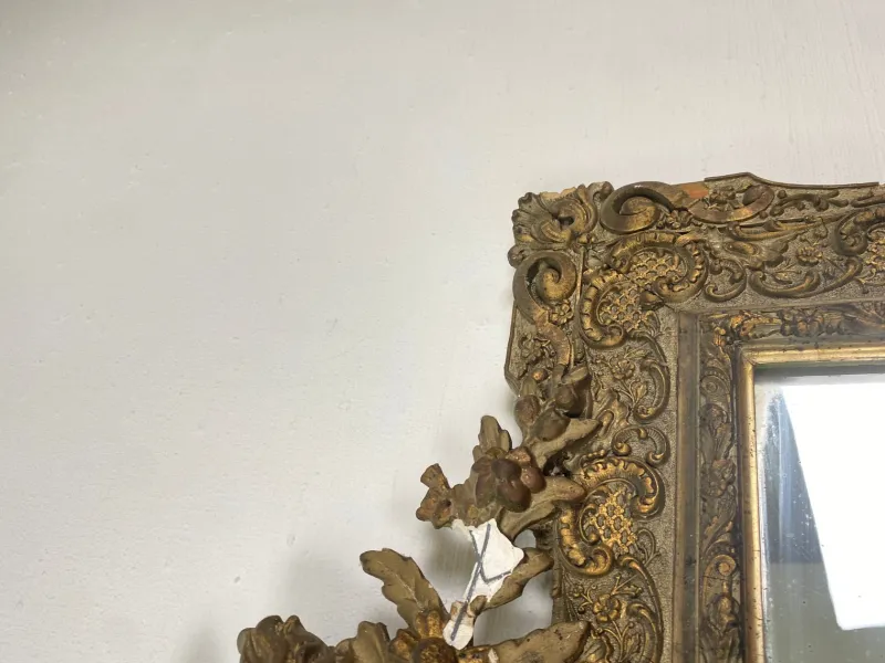 Pamono Napoleon III Mirror in Wood and Stucco Gilded with Gold Leaf, 1800s> Mirrors