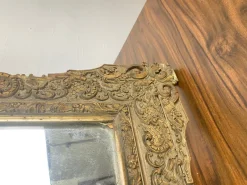 Pamono Napoleon III Mirror in Wood and Stucco Gilded with Gold Leaf, 1800s><noscript><img width=