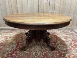 Outlet Pamono Napoleon III Oval Dining Table with Central Leg