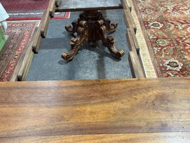 Outlet Pamono Napoleon III Oval Dining Table with Central Leg