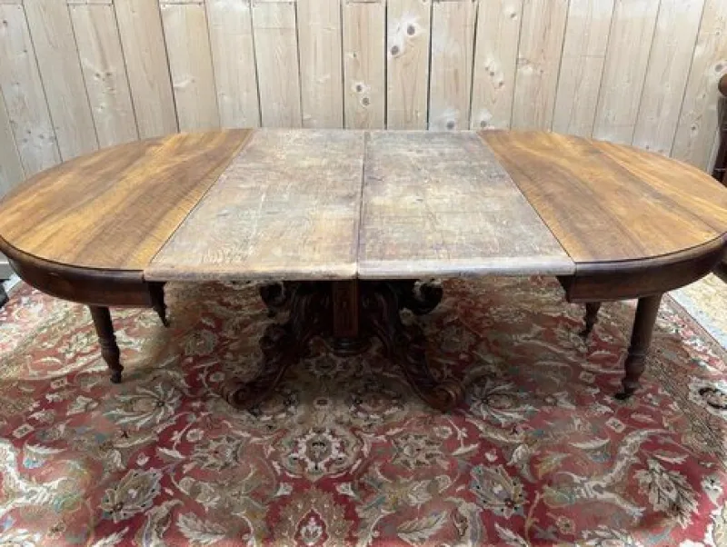 Outlet Pamono Napoleon III Oval Dining Table with Central Leg
