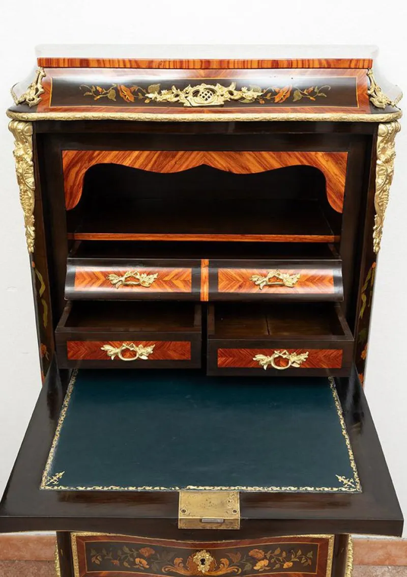 Sale Pamono Napoleon III Secretaire in Exotic Fine Woods with Gilt Bronze Applications, France, 19th Century