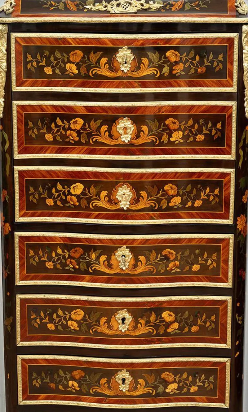 Sale Pamono Napoleon III Secretaire in Exotic Fine Woods with Gilt Bronze Applications, France, 19th Century
