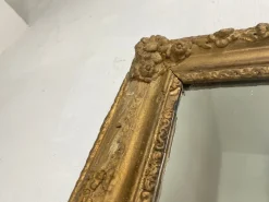 Pamono Napoleon III Wall Mirror in Gilded Wood and Stucco><noscript><img width=