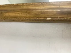 Pamono Napoleon III Wall Mirror in Gilded Wood and Stucco><noscript><img width=