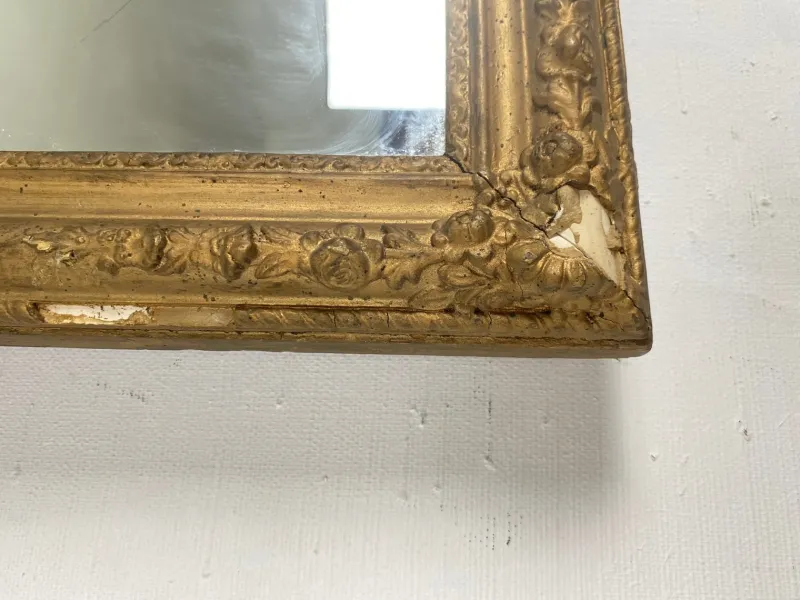 Pamono Napoleon III Wall Mirror in Gilded Wood and Stucco> Mirrors