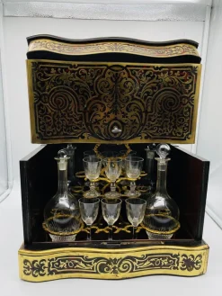 Outlet Pamono Napoleonic Boulle Tantalus Liquor Cabinet, 1870s, Set of 11
