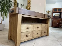 Pamono Narrow Workbench with Drawers> Worktables & Workbenches