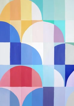 Pamono Natalia Roman, Bauhaus Bright Summer Diptych, 2025, Acrylic on Watercolor Paper><noscript><img width=