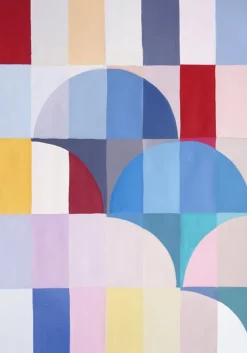 New Pamono Natalia Roman, Primary Arcs and Curves, 2025, Acrylic on Watercolor Paper
