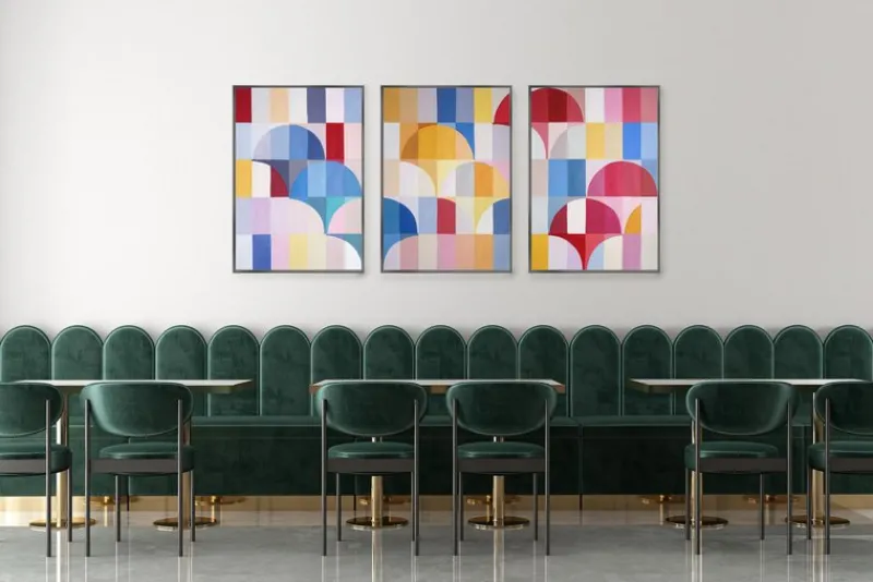 New Pamono Natalia Roman, Primary Arcs and Curves, 2025, Acrylic on Watercolor Paper
