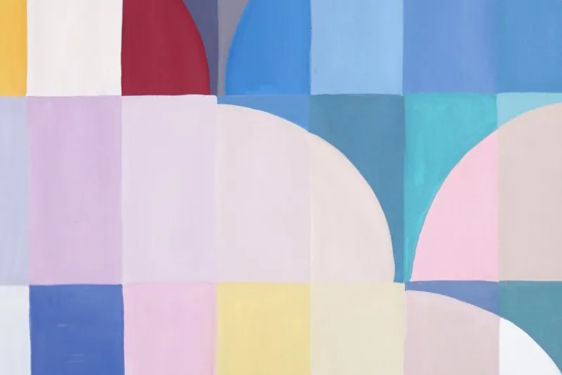 New Pamono Natalia Roman, Primary Arcs and Curves, 2025, Acrylic on Watercolor Paper