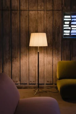 Pamono Natural and Brass Pie de Salón G1 Floor Lamp by Jaume Sans><noscript><img width=