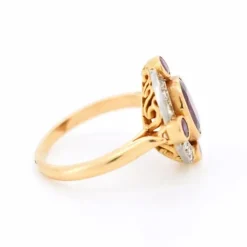 Pamono Natural Burmese 2 Ct Ruby and Diamond Halo Ring><noscript><img width=