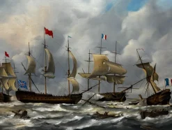 Clearance Pamono Naval Battle, Quiberon Bay, 1759, Oil Painting