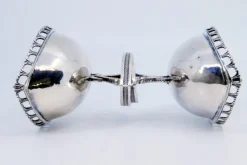 Outlet Pamono Nave-Shaped Silver Salt and Pepper Shakers with Scalloped Rims, Set of 2