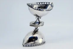 Outlet Pamono Nave-Shaped Silver Salt and Pepper Shakers with Scalloped Rims, Set of 2