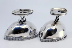Outlet Pamono Nave-Shaped Silver Salt and Pepper Shakers with Scalloped Rims, Set of 2