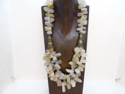 Pamono Necklace in Quartz and Aged Bronze, 1990s><noscript><img width=
