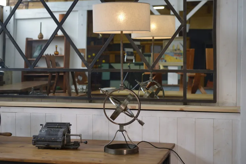 Pamono Neoclassical Astrolabe Lamp by Jean-Pierre Ryckaert, 1960s