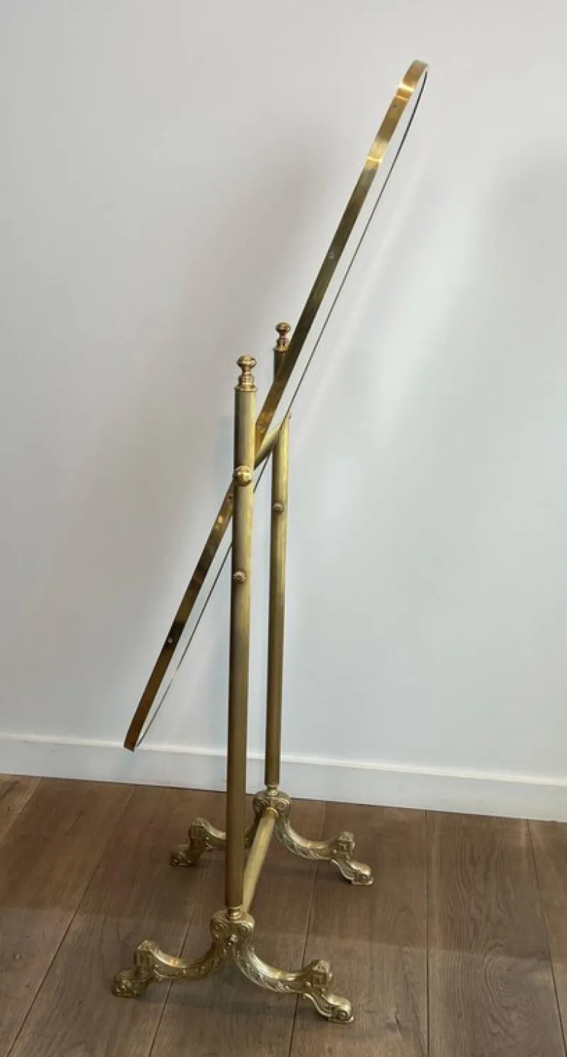 Pamono Neoclassical Brass Psyche Mirror> Mirrors