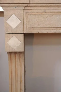 Pamono Neo-Classical Carved Limestone Fireplace><noscript><img width=