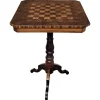 New Pamono Neoclassical Italian Walnut Inlay Tripod Game Table, 1950s