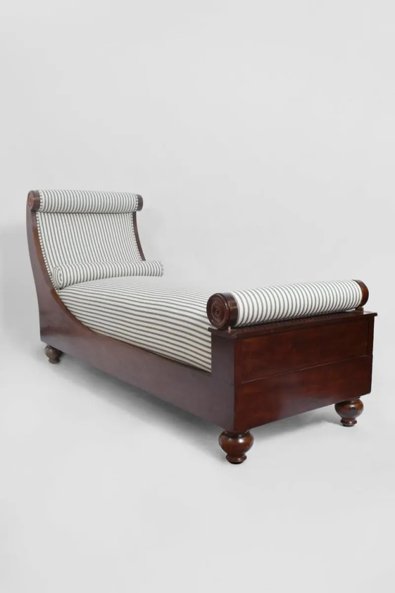 Pamono Neoclassical Mahogany Daybed, 19th Century> Daybeds & Chaises Lounges