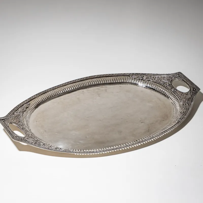 Sale Pamono Neoclassical Silver Tray from Weißenfels, 1811