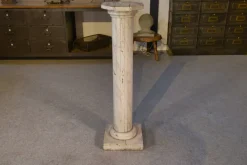 Pamono Neoclassical Wooden Column with Marble-Effect Paint, Early 20th Century> Pedestals And Columns