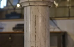 Pamono Neoclassical Wooden Column with Marble-Effect Paint, Early 20th Century><noscript><img width=