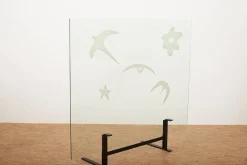Pamono Neolia Folding Screen with Black Lacquered Flat Steel Base by Andrea Branzi for Zanotta, 1989><noscript><img width=