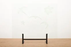 Pamono Neolia Folding Screen with Black Lacquered Flat Steel Base by Andrea Branzi for Zanotta, 1989><noscript><img width=