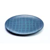Discount Pamono Network Blue Plate in Lacquered Urushi Glass by Eliana Lorena for Hands On Design