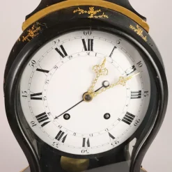 Pamono Neuchateloise Pendulum Clock in Ebonized Wood><noscript><img width=