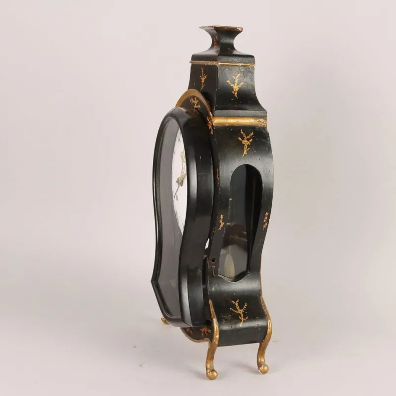Pamono Neuchateloise Pendulum Clock in Ebonized Wood> Clocks