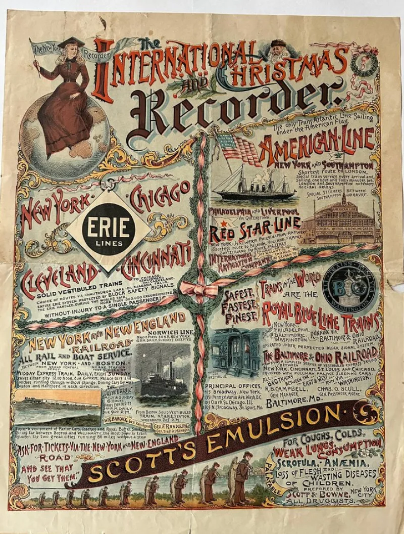 Pamono New York Recorder Poster, 1893> Posters|Wall Decor