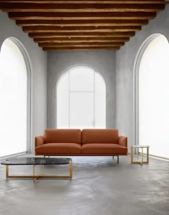 Sale Pamono New York Two-Seater Sofa in Metal and Leather Upholstery by Quinti Sedute