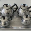 Pamono Nickel-Plated Aluminum Coffee Set, 1970s, Set of 5> Coffee & Tea Service
