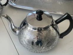 Pamono Nickel-Plated Aluminum Coffee Set, 1970s, Set of 5><noscript><img width=