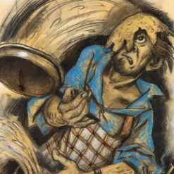 Outlet Pamono Nicola Benois, Composition, Mixed Media on Paper