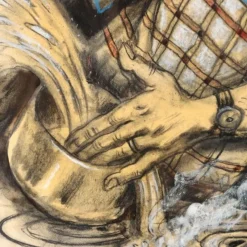 Outlet Pamono Nicola Benois, Composition, Mixed Media on Paper