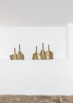 Pamono Night Strikes Sparks Triple Candelabrum in Brass Metal Resin by Atelier Ellery><noscript><img width=